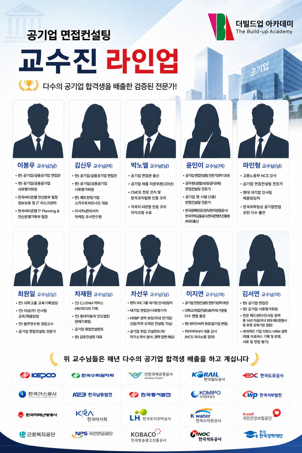 더빌드업아카데미 교수진 공기업