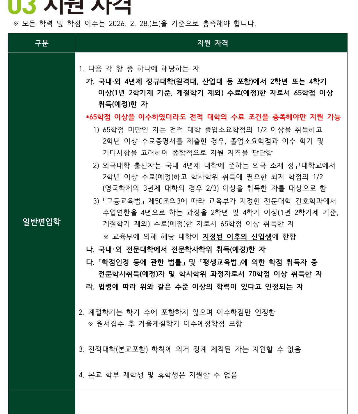 2026학년도 이화여자대학교 편입학 모집요강 원본 5페이지