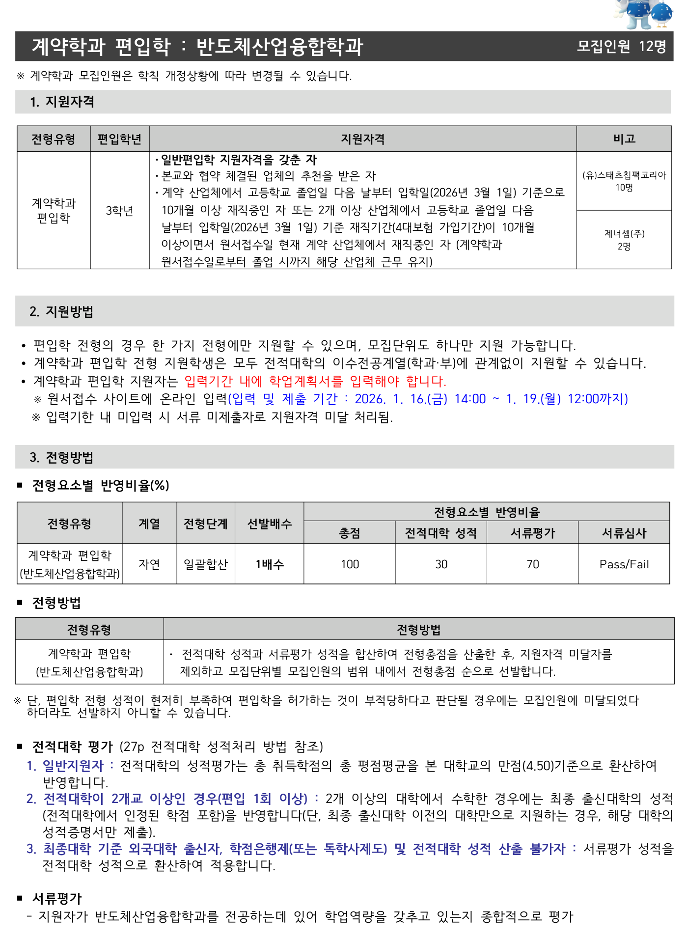 2026학년도 인하대학교 편입학 모집요강 원본 22페이지