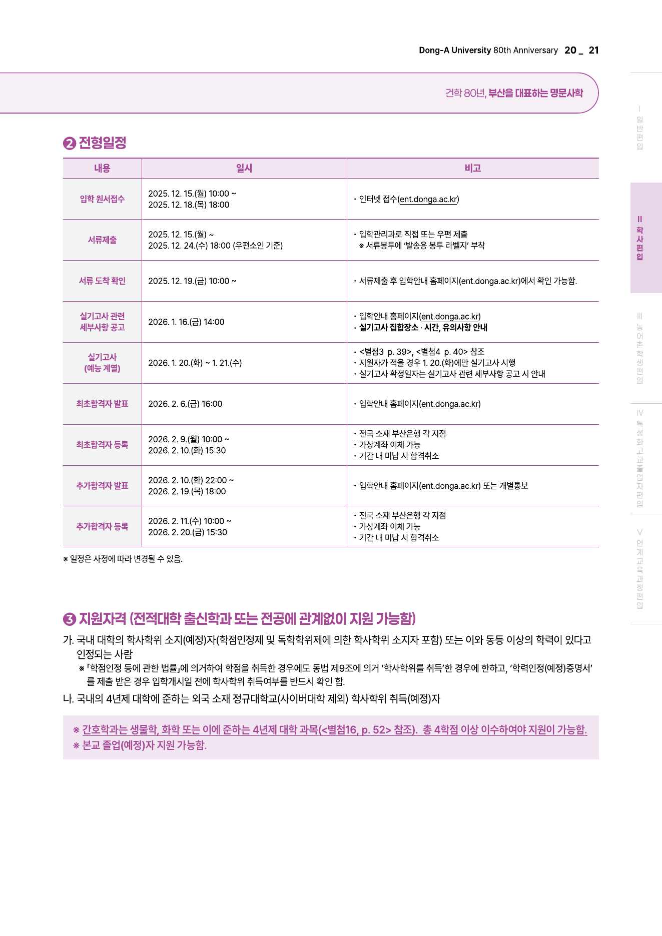 2026학년도 동아대학교 편입학 모집요강7