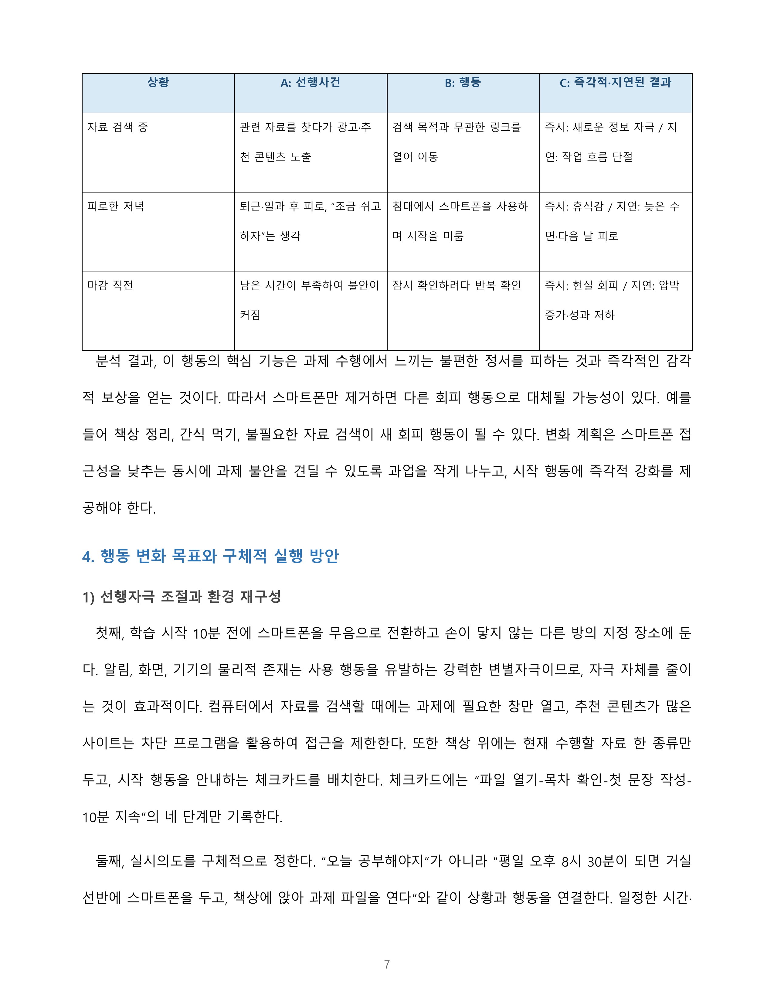 학습이론을 적용한 자기 행동의 분석과 변화 방안 미리보기 5