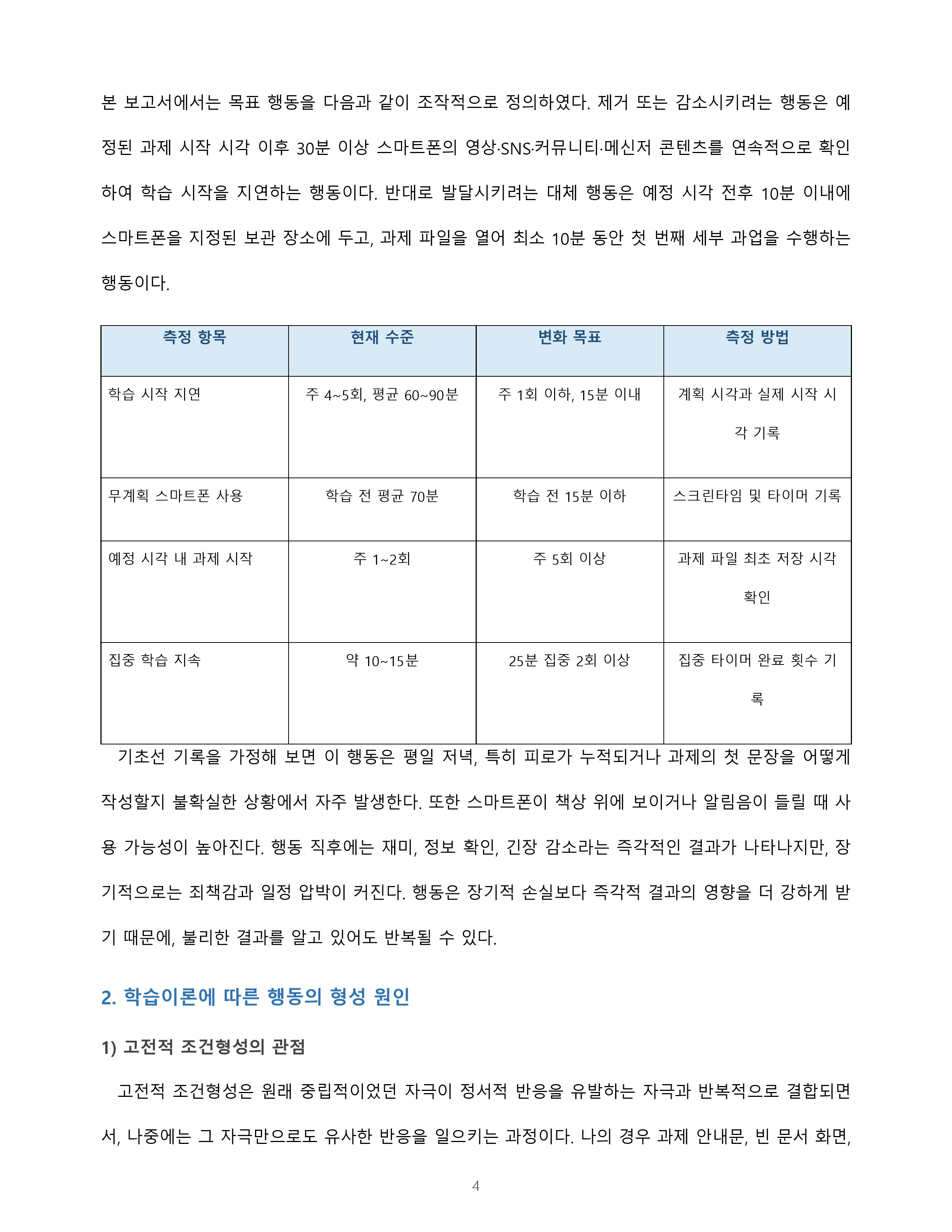 학습이론을 적용한 자기 행동의 분석과 변화 방안 미리보기 2