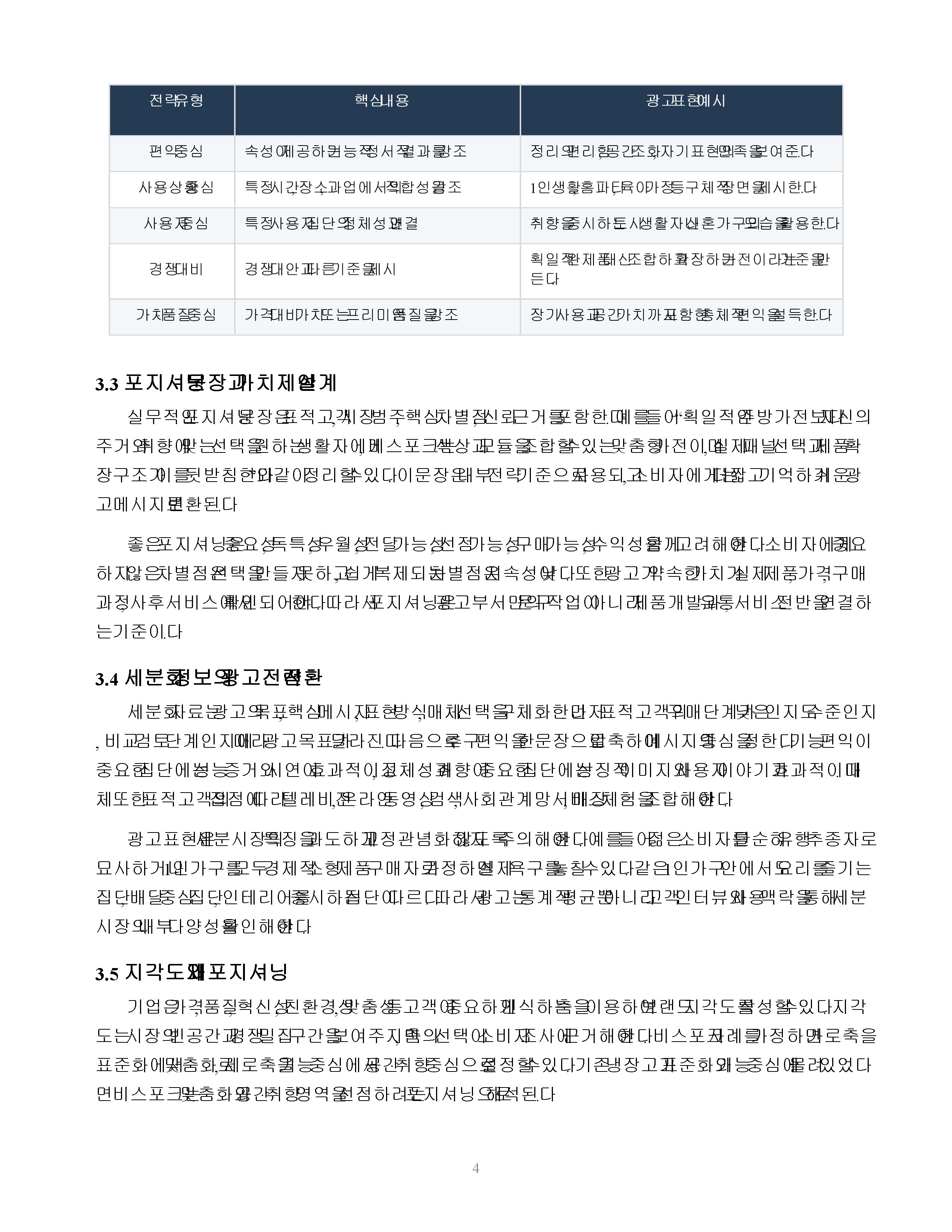 시장세분화에 따른 제품 포지셔닝 전략과 광고사례 분석 미리보기 4
