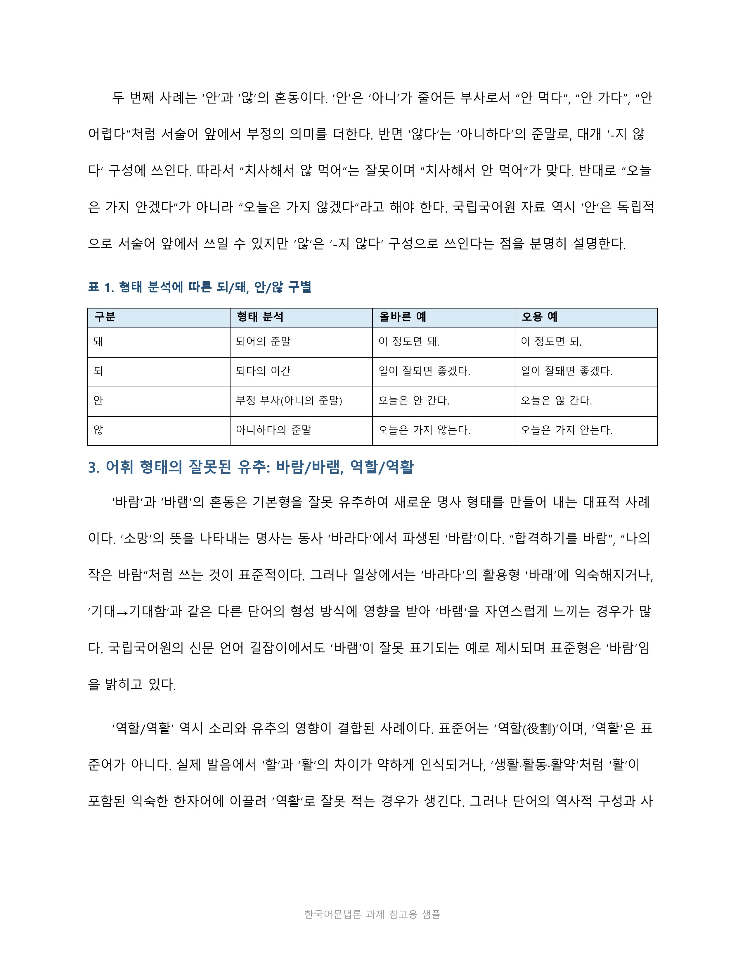 단어·발음·문장 이론 중 하나를 선택해 현대 한국어 오용 사례를 규정에 비추어 분석하고 의견을 제시하시오. 미리보기 5