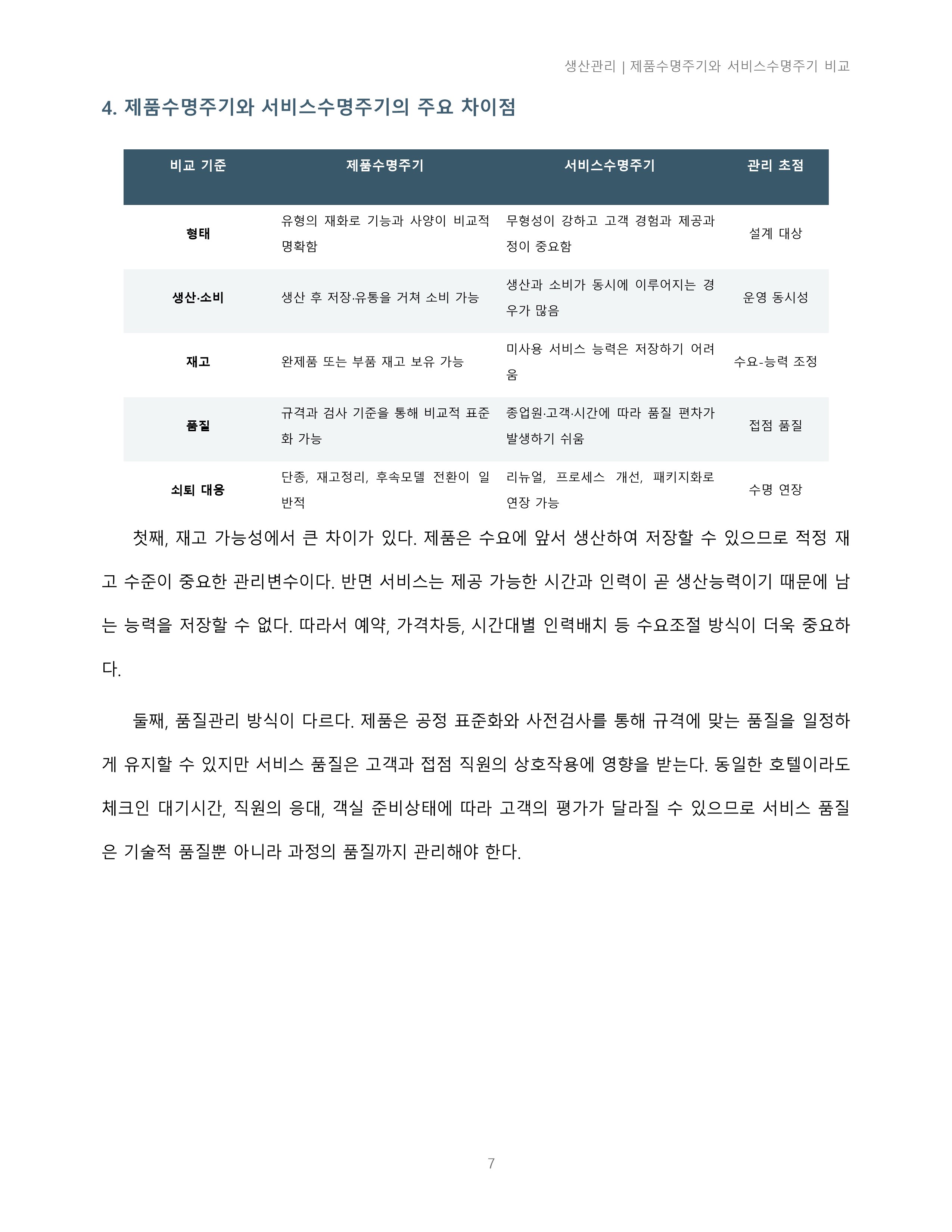 제품수명주기와 서비스수명주기의 차이점에 대해 조사하시오. 미리보기 5